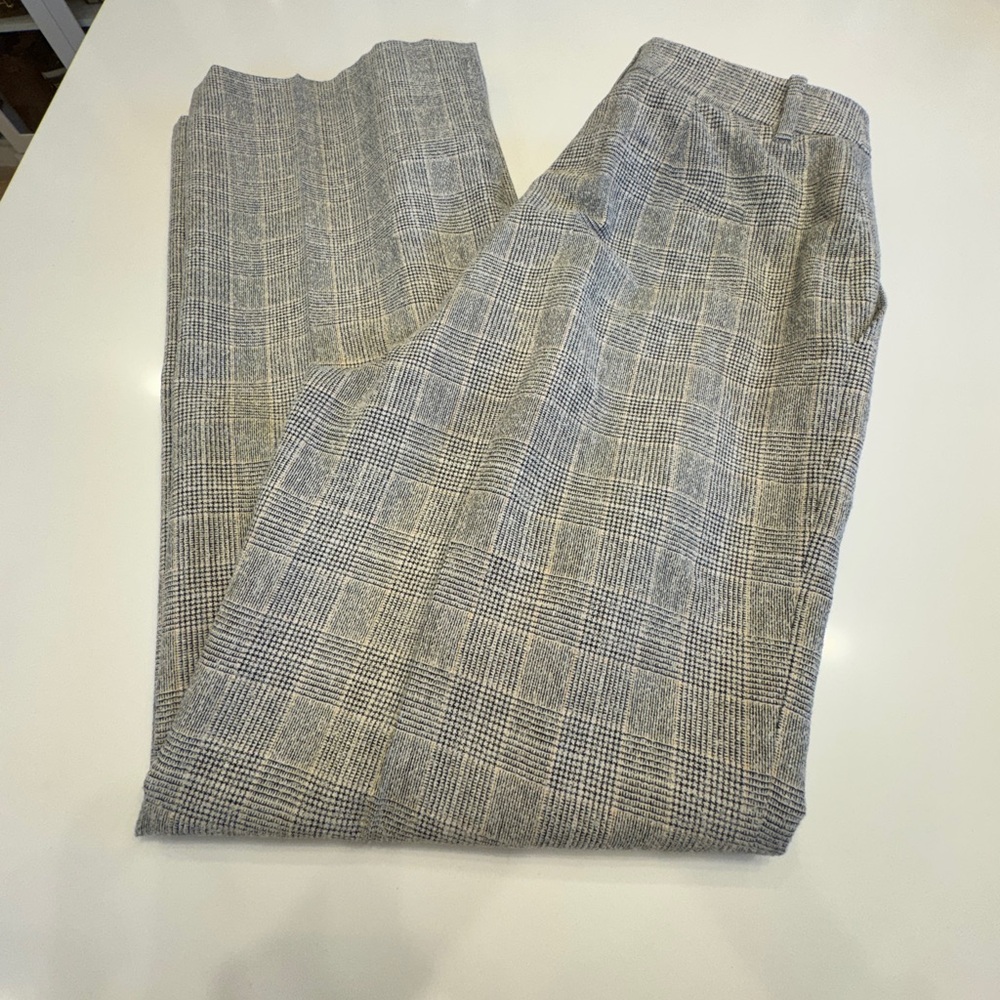 Lafayette 148 New York Sullivan Glen plaid wool blend boule’ Wide Leg Pants - Picture 3 of 16